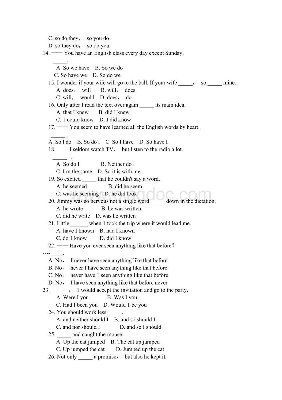 英语倒装句练习题-及答案文档格式.doc_第2页