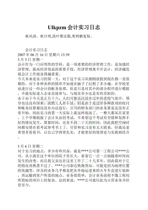 Ulkpzm会计实习日志.docx