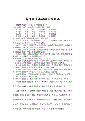 高考语文卷模拟综合练习二1文档格式.doc