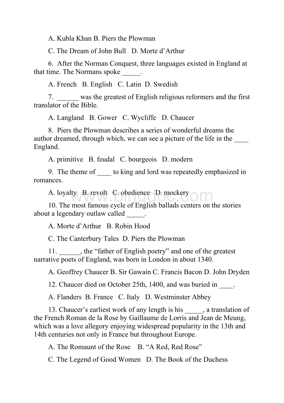 英国文学史习题全集含答案汇编Word文件下载.docx_第2页