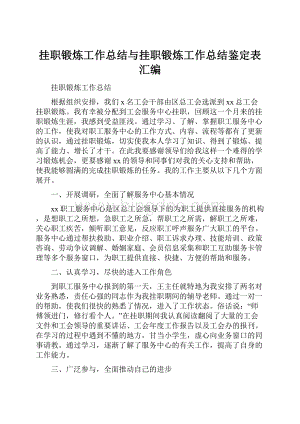 挂职锻炼工作总结与挂职锻炼工作总结鉴定表汇编.docx