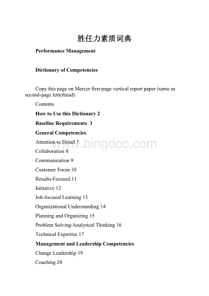 胜任力素质词典Word文件下载.docx