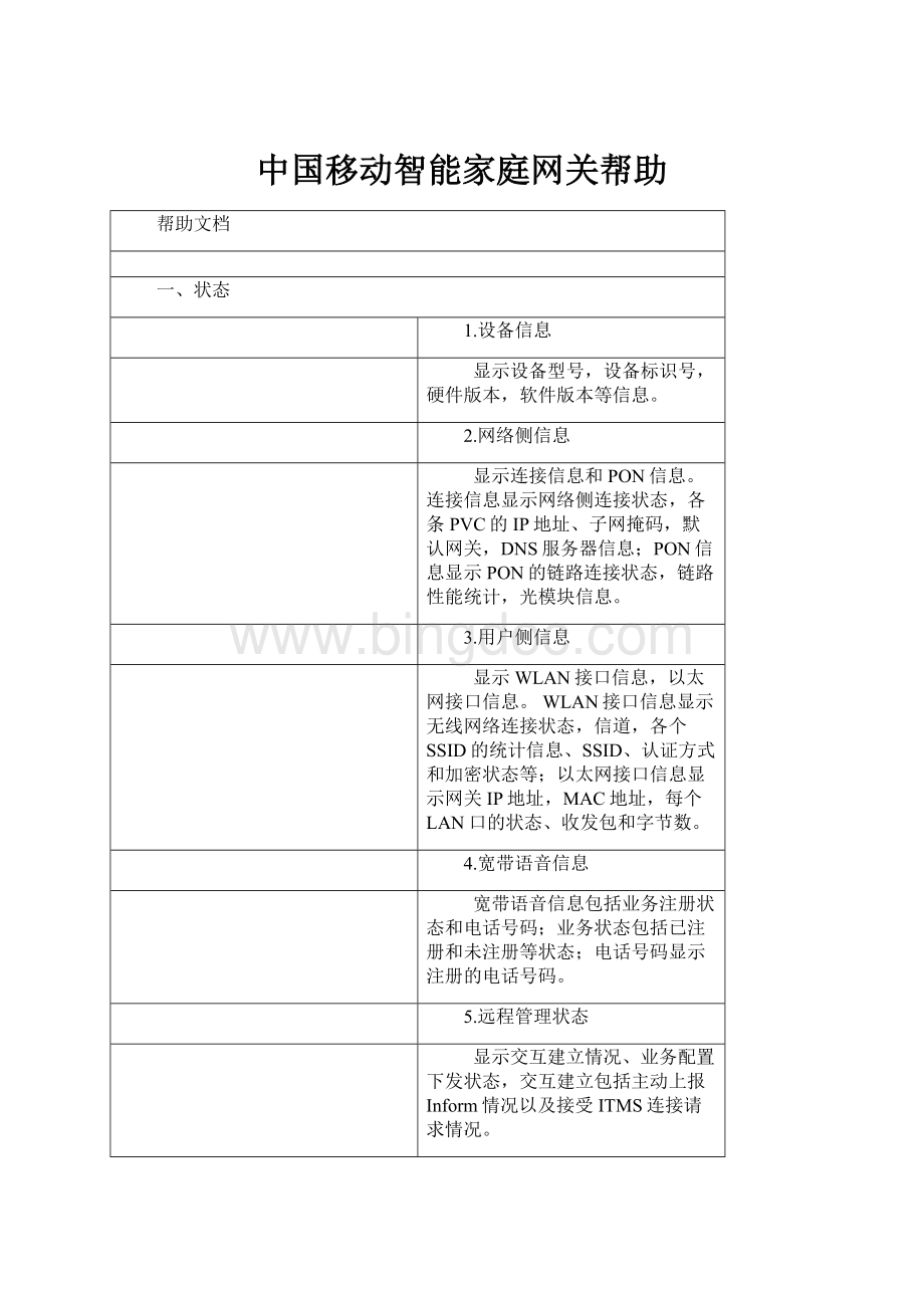 中国移动智能家庭网关帮助.docx_第1页