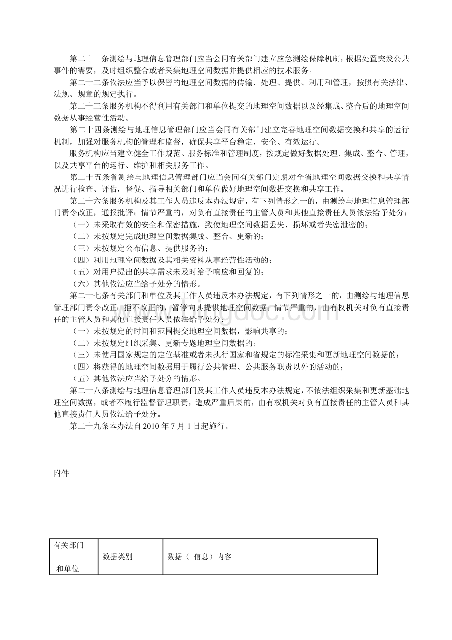 浙江省地理空间数据交换和共享管理办法浙江省政府令号Word下载.doc_第3页