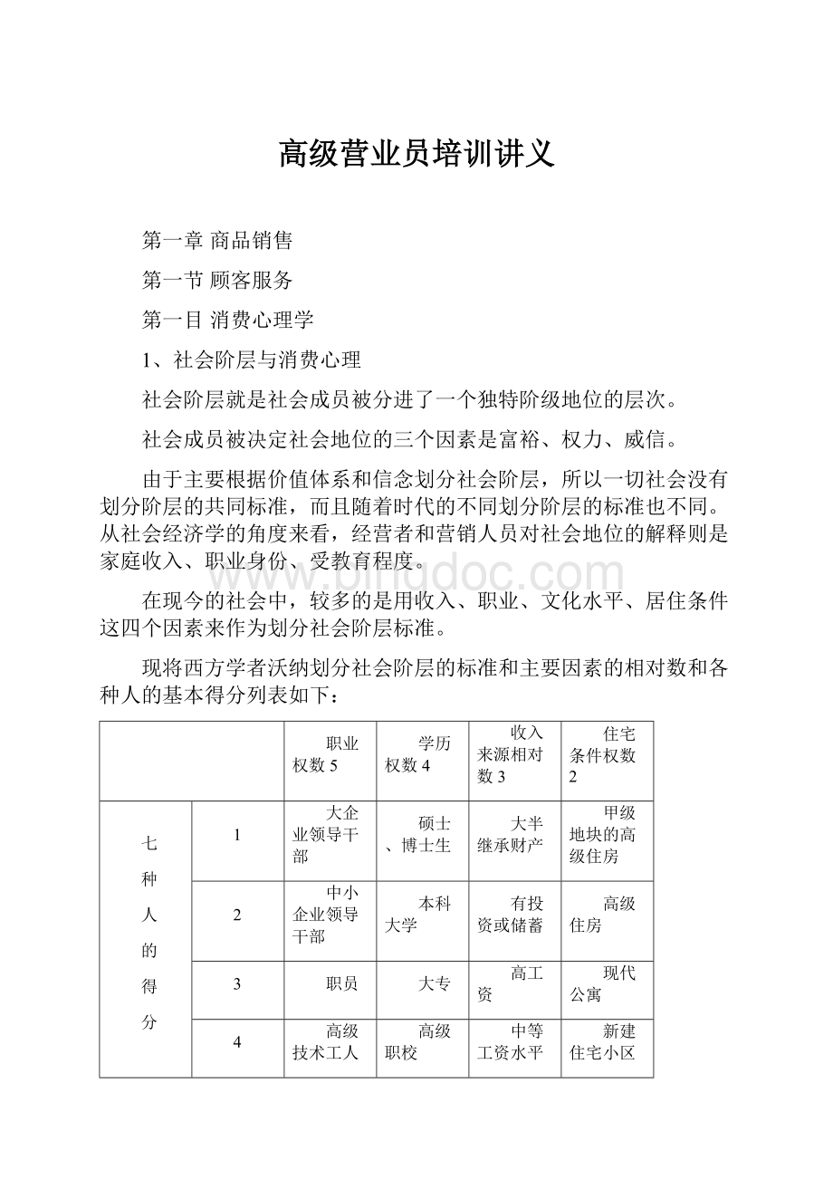 高级营业员培训讲义文档格式.docx_第1页