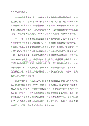 学生学习期末总结Word下载.docx