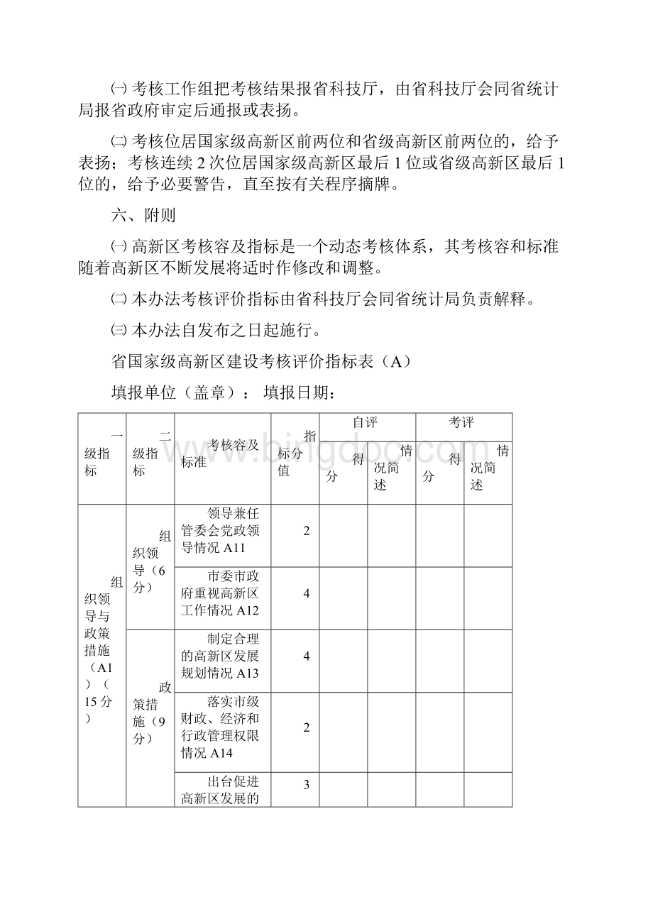 广东高新技术产业开发区考核办法.docx_第3页