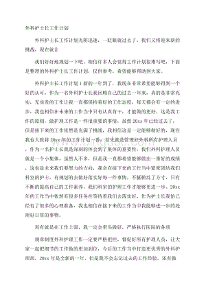 外科护士长工作计划.docx