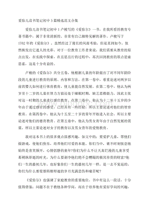 爱弥儿读书笔记初中5篇精选范文合集.docx