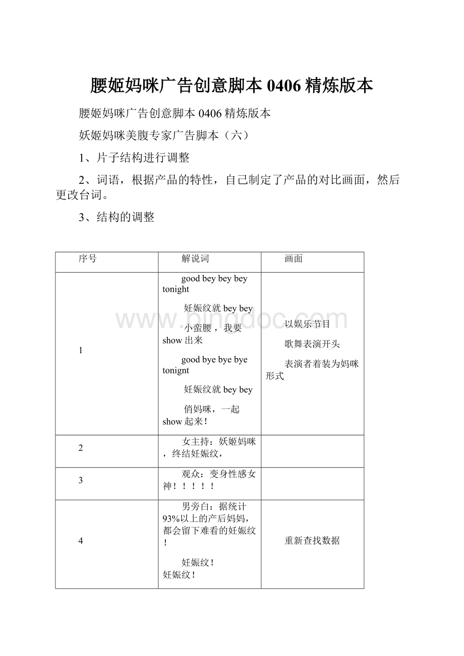 腰姬妈咪广告创意脚本0406精炼版本.docx_第1页