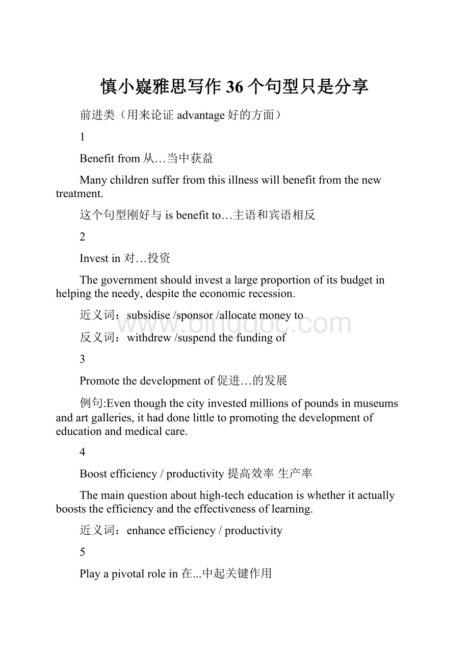 慎小嶷雅思写作36个句型只是分享.docx_第1页