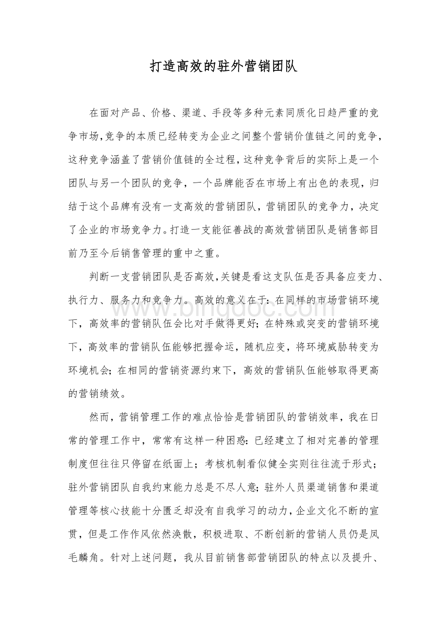 打造高效的营销团队.docx_第1页