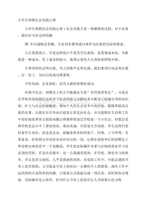 大学生寒假社会实践心得.docx