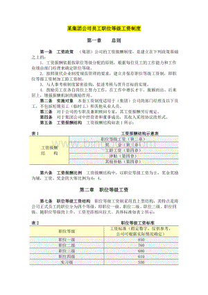 某集团公司员工职位等级工资制度.doc