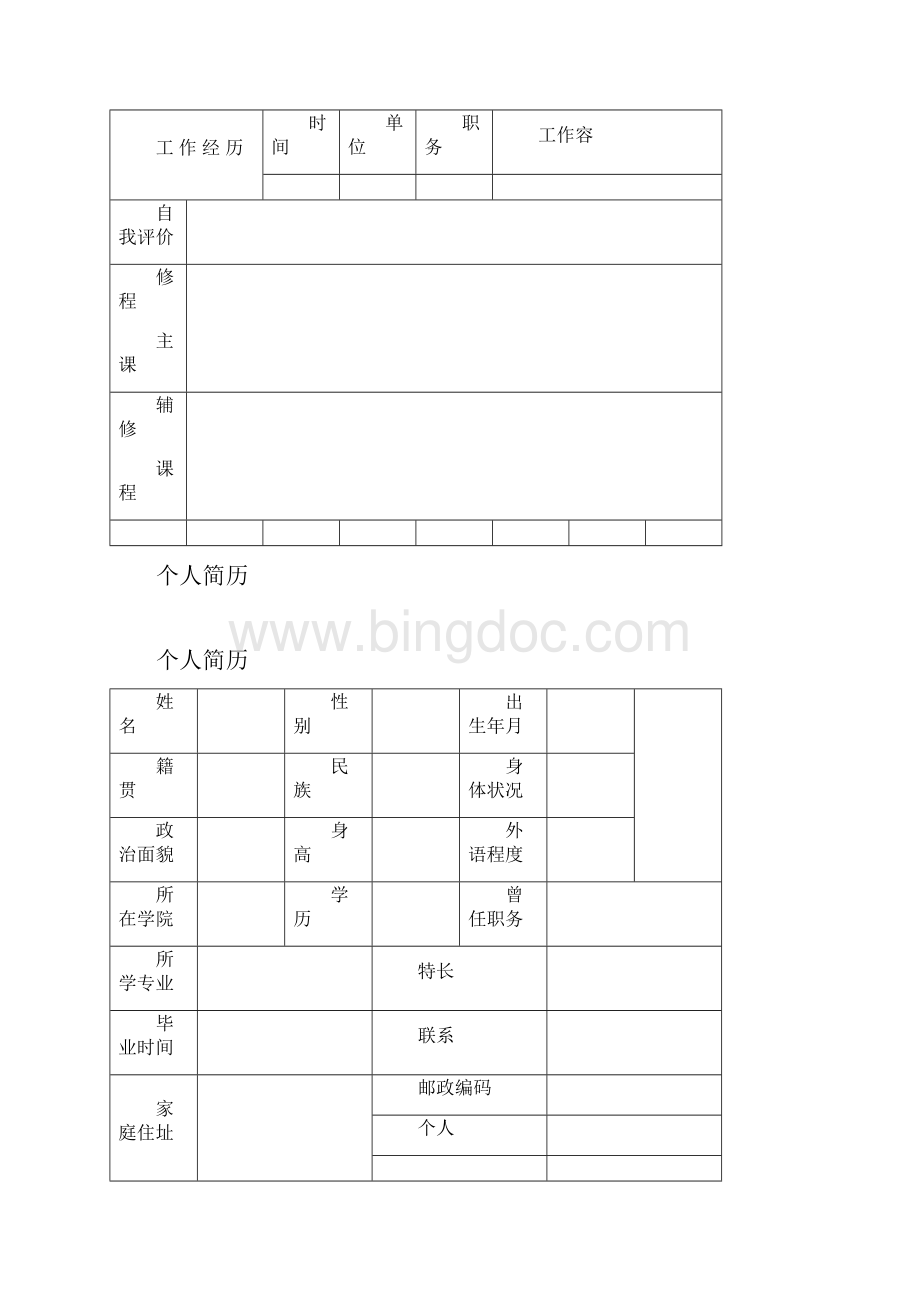 标准个人简历表格文档格式.docx_第3页