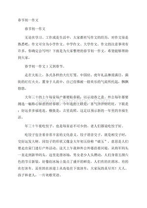 春节初一作文Word文档格式.docx