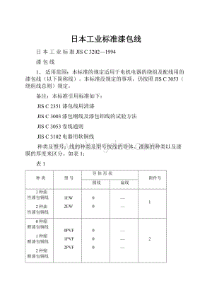 日本工业标准漆包线Word文档格式.docx