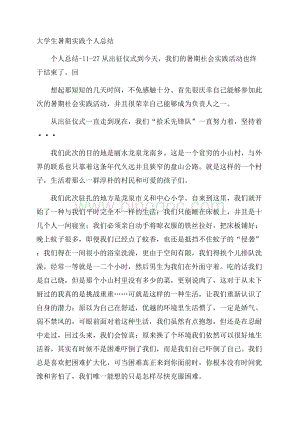 大学生暑期实践个人总结.docx