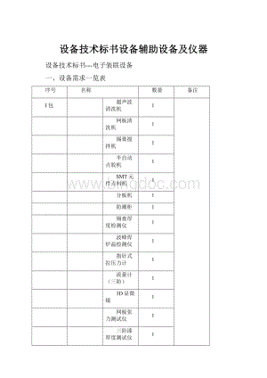 设备技术标书设备辅助设备及仪器Word文档下载推荐.docx