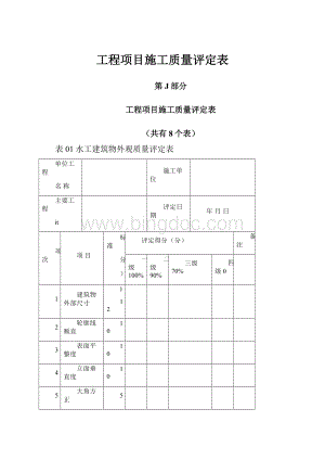 工程项目施工质量评定表.docx