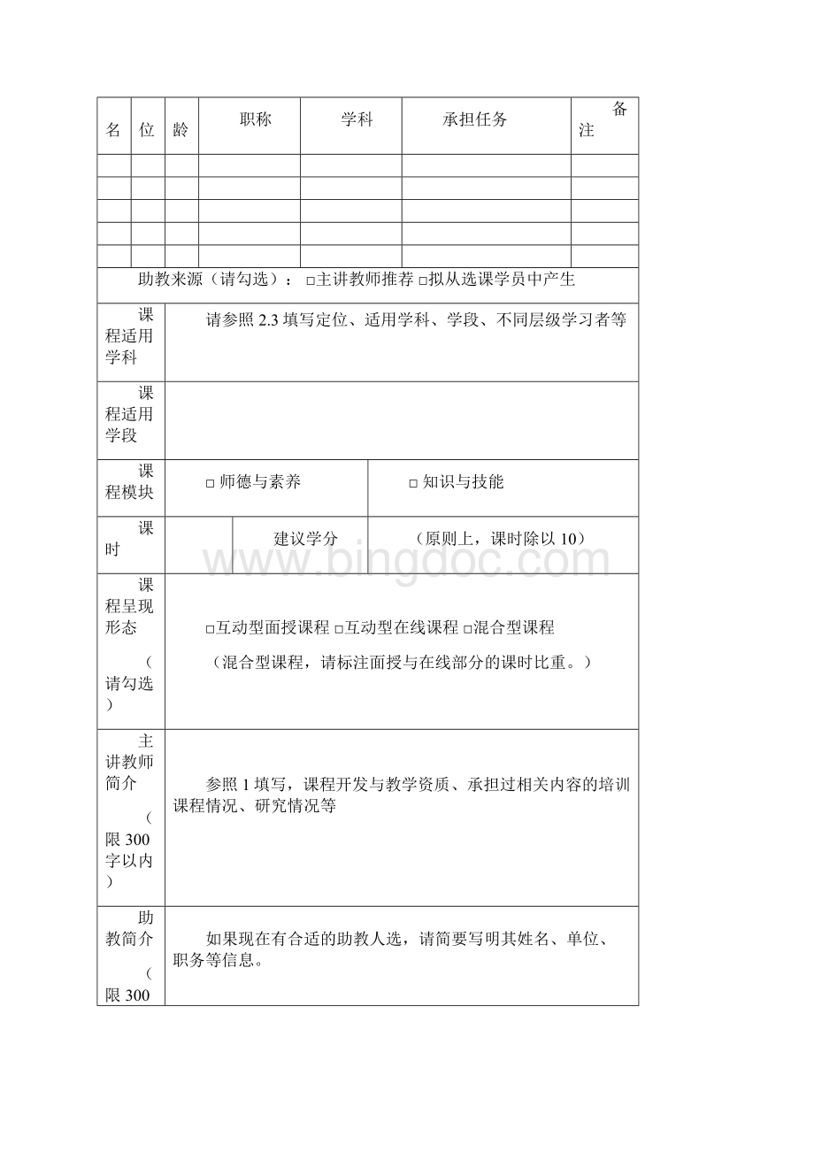 上海教师培训级共享课程申请表讲课稿Word文档格式.docx_第2页