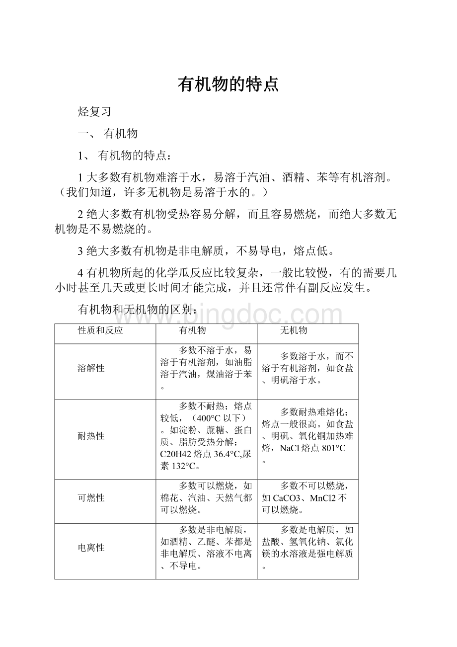 有机物的特点.docx_第1页