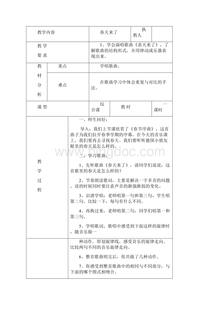 小学三年级音乐下册全册教案Word下载.docx_第2页