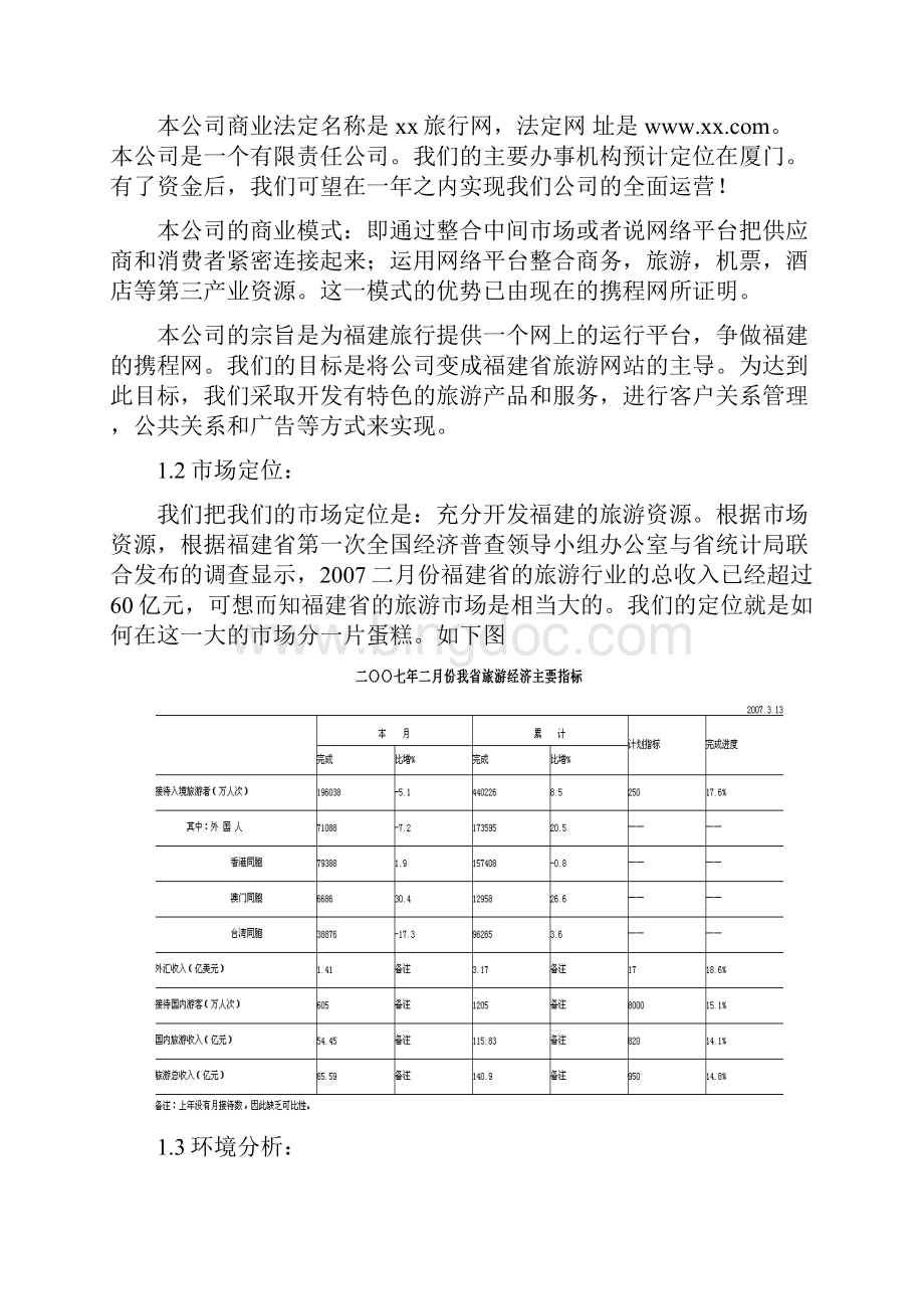 XX旅游网站电子商务市场营销推广项目商业计划书.docx_第3页