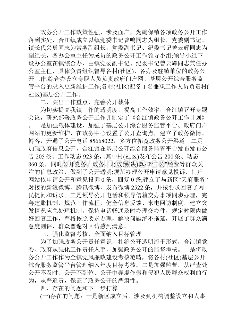 乡镇政务公开自查报告Word文档格式.docx_第3页