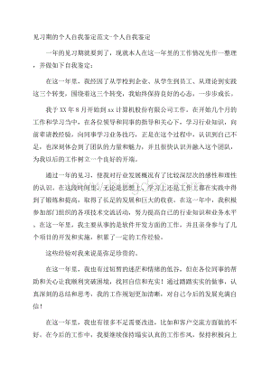 见习期的个人自我鉴定范文个人自我鉴定Word文件下载.docx