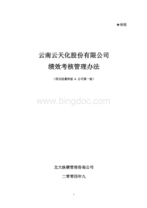 北大纵横-2004云天化股份有限公司绩效考核管理办法文档格式.doc