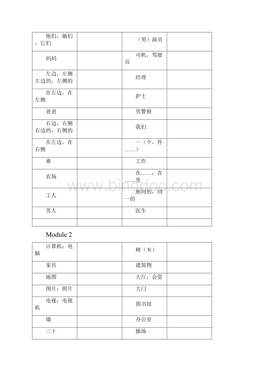 外研社版初一上册英语单词Word格式.docx_第3页