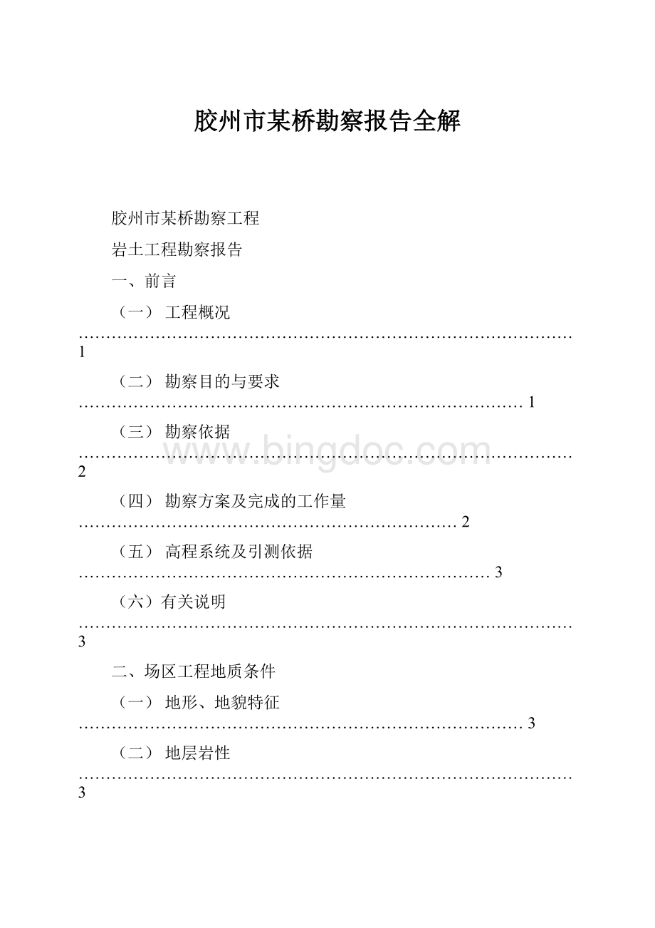 胶州市某桥勘察报告全解Word格式.docx_第1页