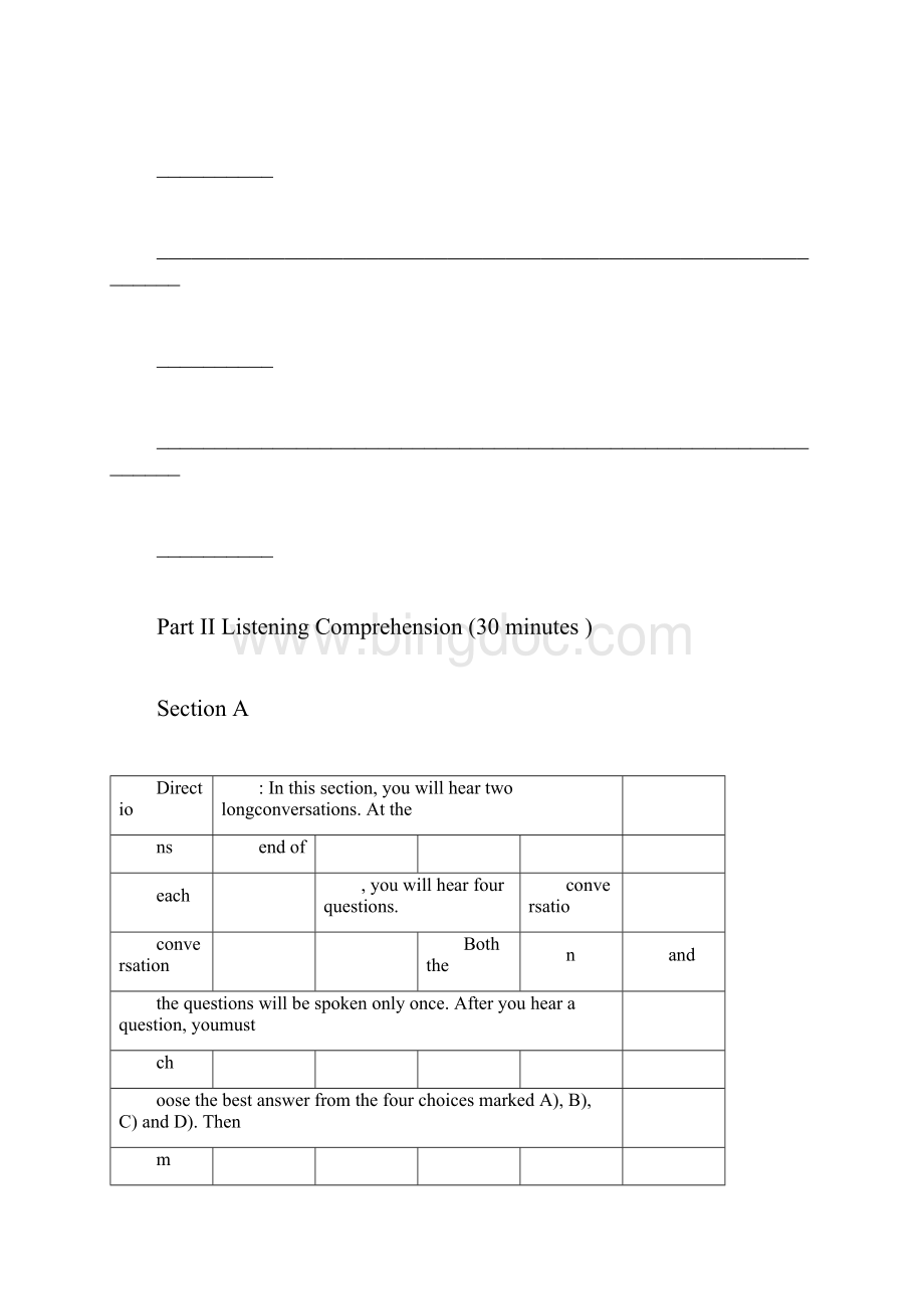 英语六级考试真题与答案第2套docxWord文档格式.docx_第2页