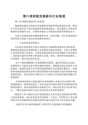 第六章积极发展新兴行业渠道.docx