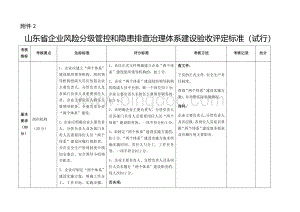 山东省风险分级管控和隐患排查治理体系建设验收评定标准(试行)Word文档下载推荐.docx