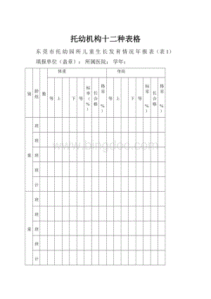 托幼机构十二种表格Word格式文档下载.docx