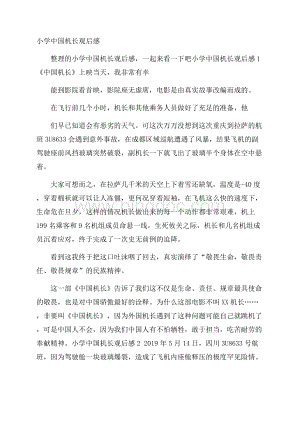 小学中国机长观后感.docx