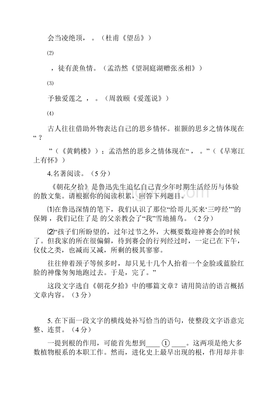 河南省周口市学年八年级语文上册期中试题.docx_第2页