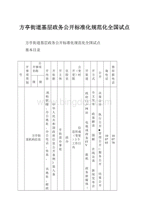 方亭街道基层政务公开标准化规范化全国试点.docx