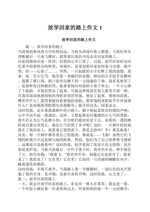 放学回家的路上作文1Word文档格式.docx