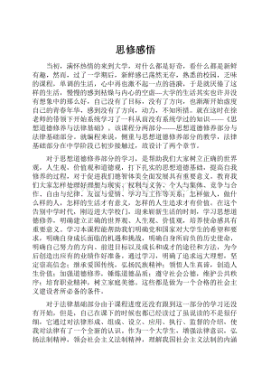 思修感悟Word格式文档下载.docx