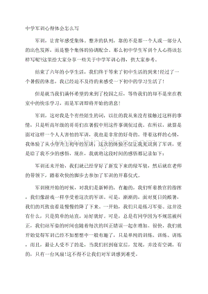 中学军训心得体会怎么写Word格式.docx