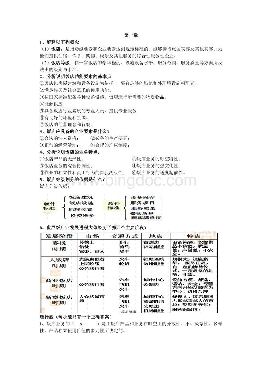 饭店管理考试复习资料.doc_第1页