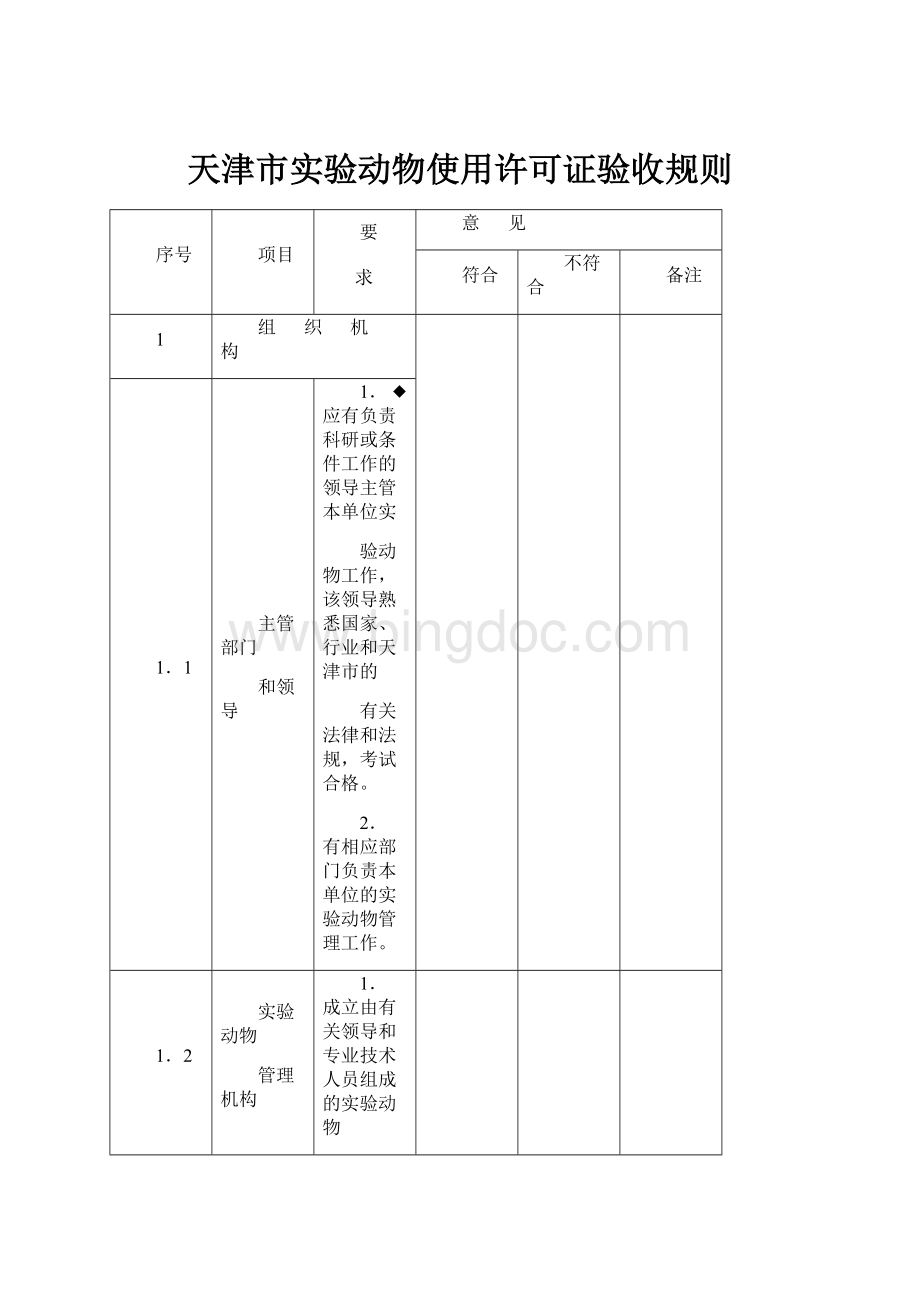 天津市实验动物使用许可证验收规则Word文件下载.docx_第1页