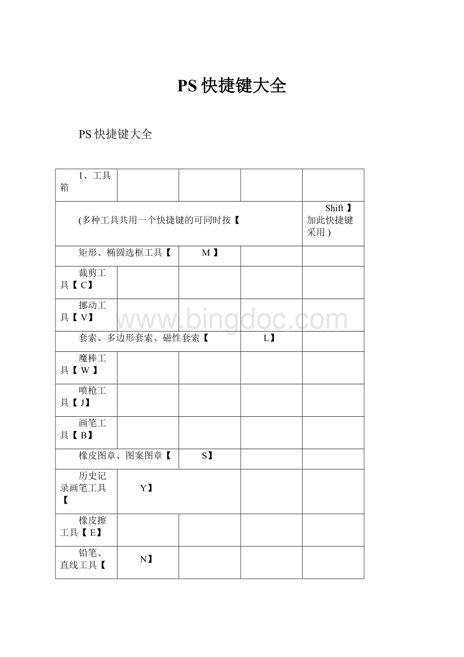 PS快捷键大全Word文档格式.docx