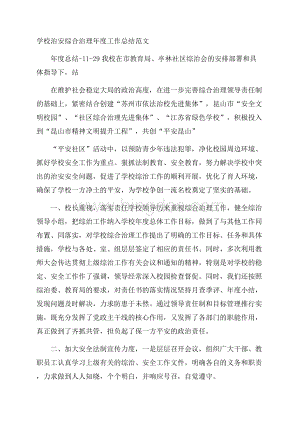 学校治安综合治理年度工作总结范文Word格式.docx