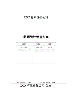 薪酬绩效管理方案.doc