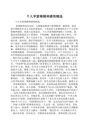 个人学雷锋精神感悟精选文档格式.docx