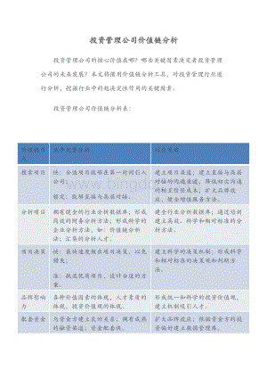 投资管理公司价值链分析文档格式.docx